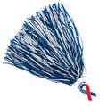 750-Streamer Pom Poms w/Mascot Handle - Ribbon End